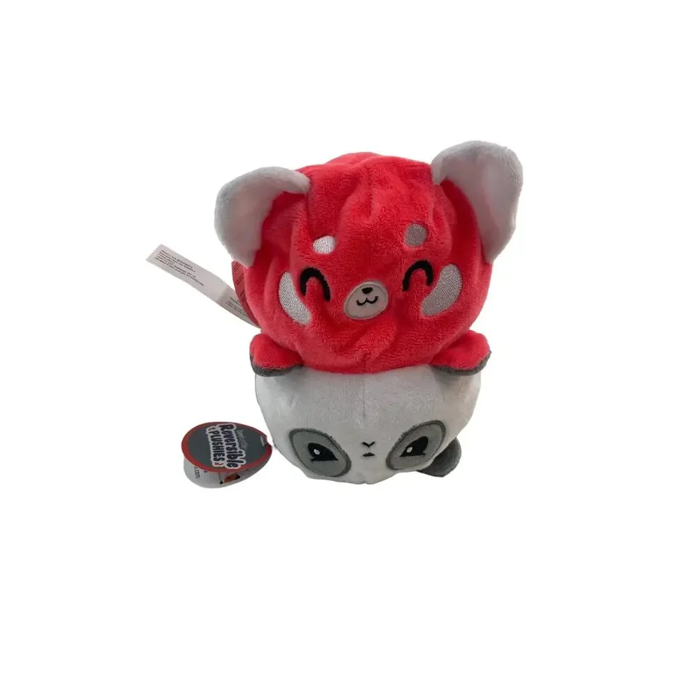Black/Red Panda - OFFICIAL TeeTurtle ORIGINAL REVERSIBLE Plush Stuffed Happy Mad